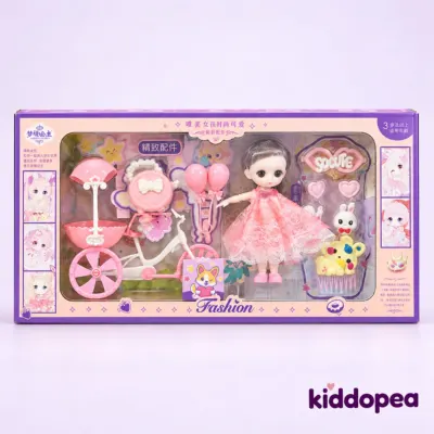 Doll & Tricycle Playtime Gift Set box, front view.